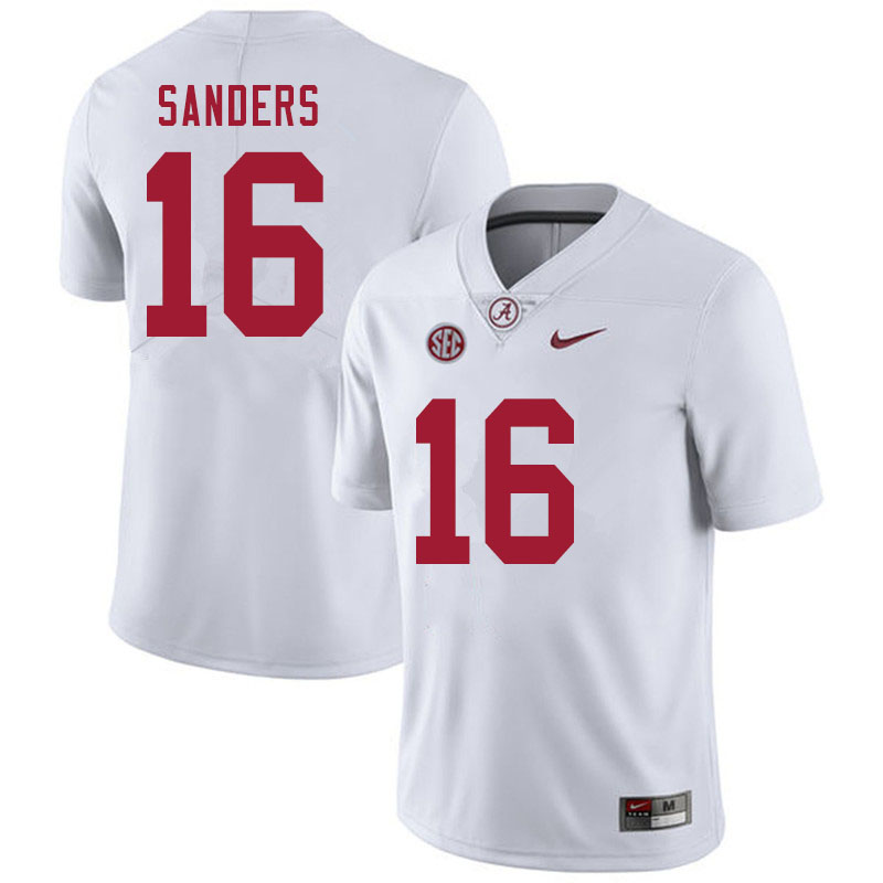 Alabama Crimson Tide Men's Drew Sanders #16 White NCAA Nike Authentic Stitched 2020 College Football Jersey LJ16A50VR